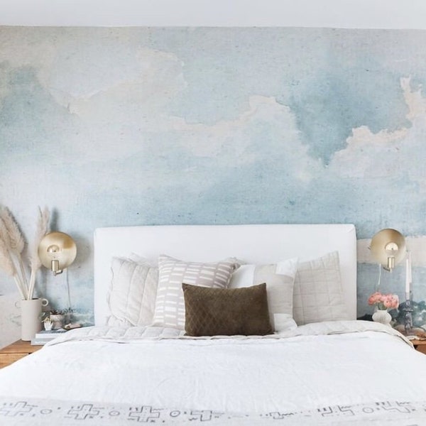 SALE** Clouded Wallpaper - Vintage Mural | Watercolor Wallpaper