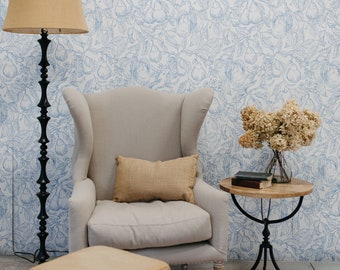 SALE - Flowering Pear Wallpaper - Leaves Wallpaper, Fruits Wall Decor, Pear, Fruit Wallpaper