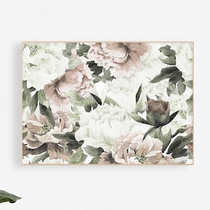 Blush Floral Wallpaper Vintage Mural Watercolor Wallpaper image 8