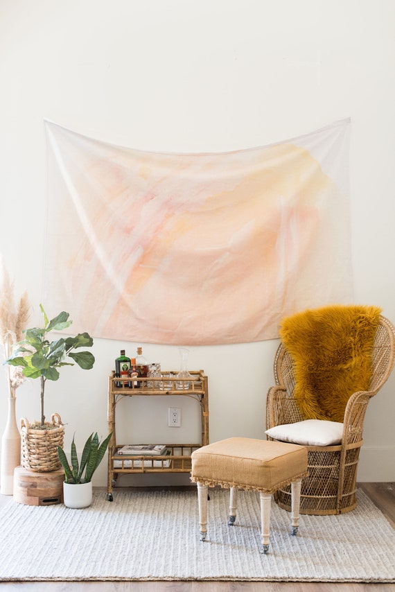Linen Tapestry Sandie Abstract Mural Etsy Australia