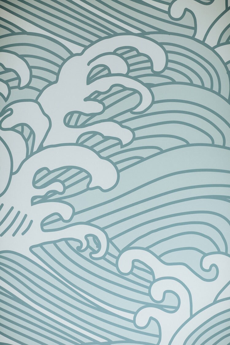 Bombora Wallpaper Blue Contemporary Mural Etsy Canada