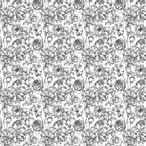 Carta da parati floreale in bianco e nero - Carta da parati per l'asilo nido immagine 5