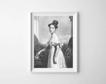 Queen Victoria Print - Large Vintage Art Portrait