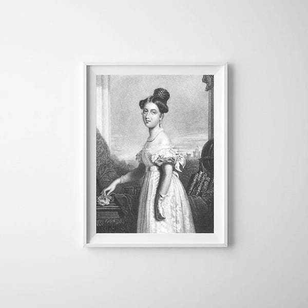 Queen Victoria Print - Large Vintage Art Portrait