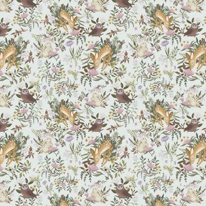 OH Deer Wallpaper Light Forest Bunny Scene Mural Floral Nursery Wallpaper image 7