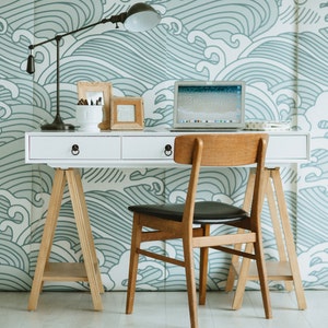 Bombora Wallpaper Blue Contemporary Mural image 5