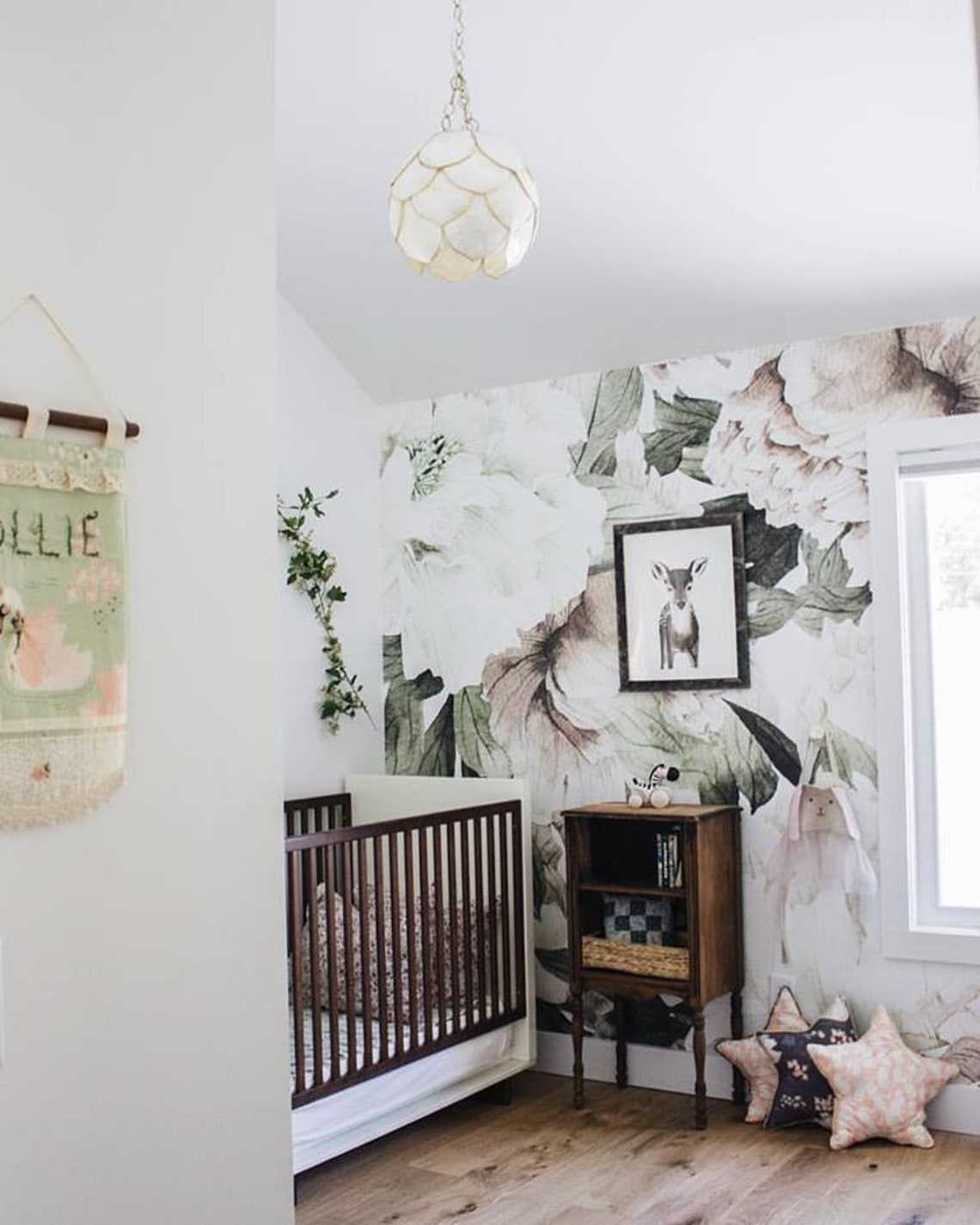 Blush Floral Wallpaper Vintage Mural Watercolor Wallpaper Etsy UK