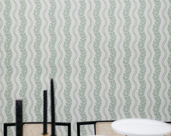 Organic Garden Waves - Beautiful Floral Wallpaper | Vintage Pattern Wallpaper