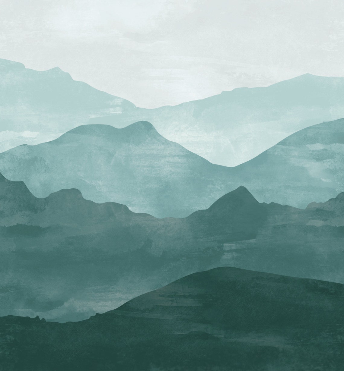 Mountain Mural Wallpaper Large Wall Art Etsy