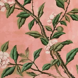 Magnolia Wallpaper Chinoiserie Retro Wallpaper image 4