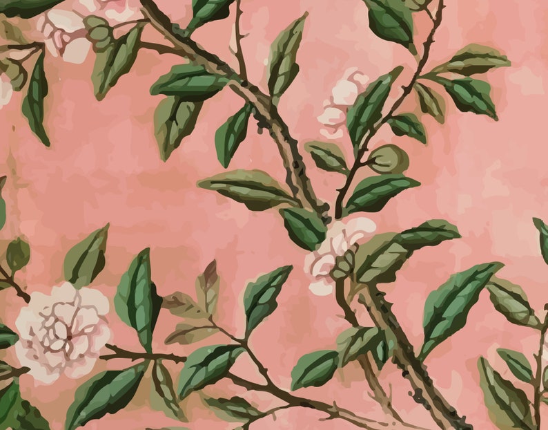 Magnolia Wallpaper Chinoiserie Retro Wallpaper image 4