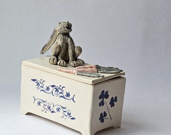 Sale! Hand built Bunny Treasure Box