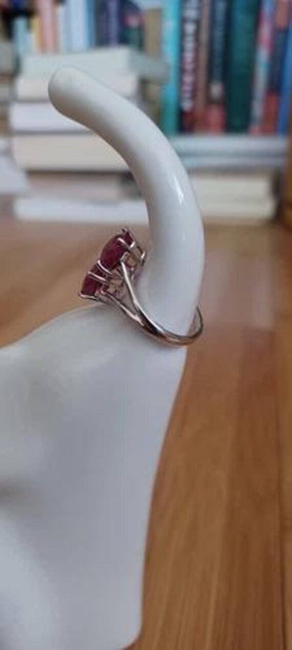 Solid 14K White Gold Ring, Madagascar Ruby, Size … - image 6