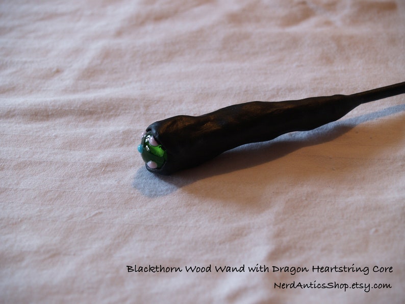 Blackthorn Wood Wand with Dragon Heartstring Core