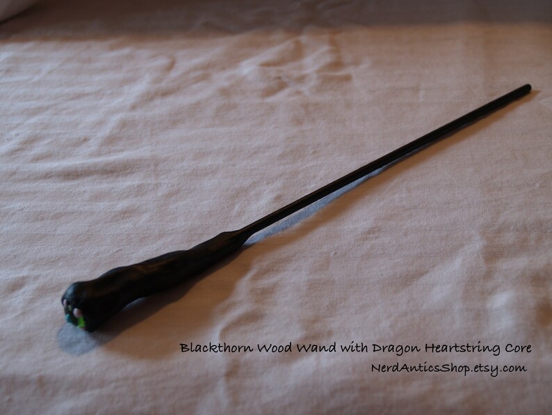 Blackthorn Wood Wand with Dragon Heartstring Core
