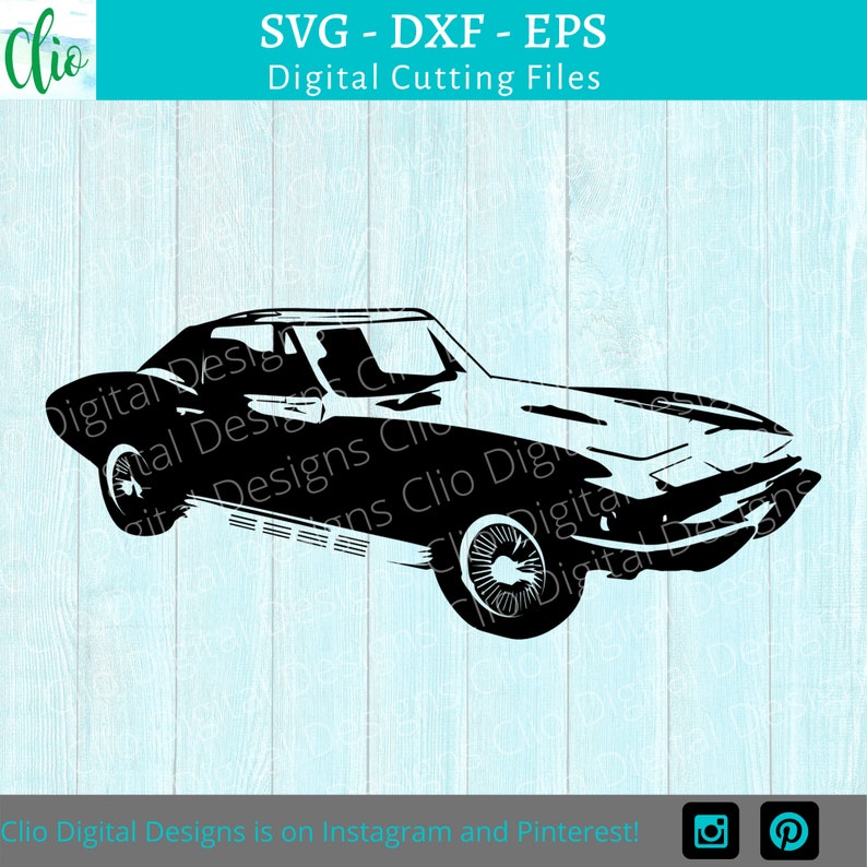 Download Corvette SVG Muscle Car Cutting Files JPG EPS Bundle | Etsy