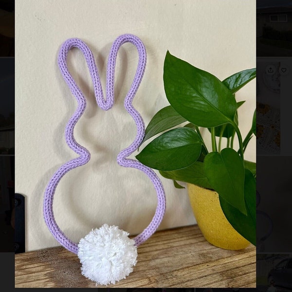 Knitted Wire Easter Bunny in Lavender