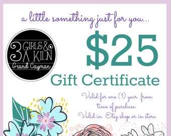 Gift Certificate, Digital Download, Last Minute Gift, Ready to Ship