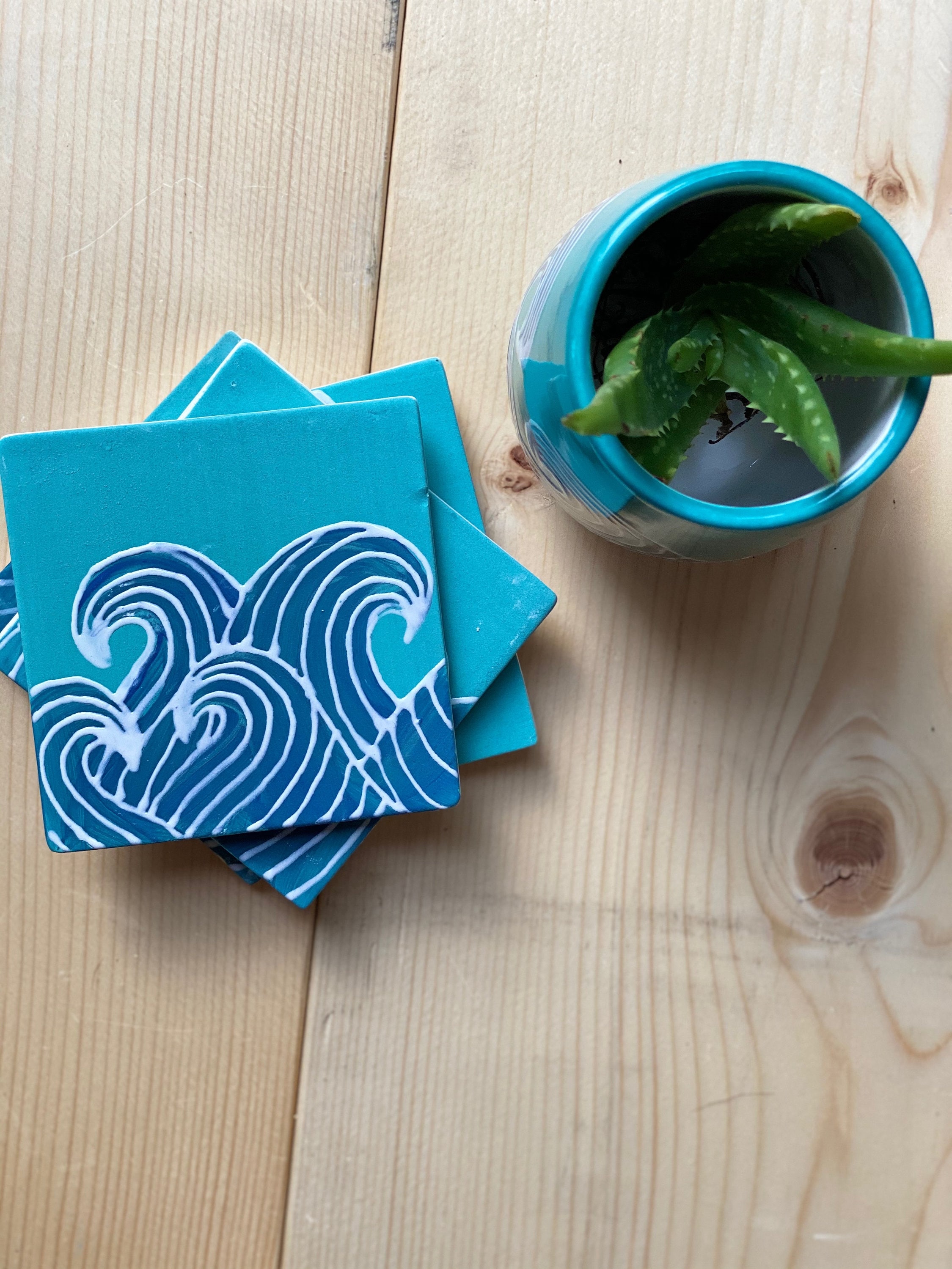 Wave Patterned Coaster Coasters - Wave Pattern - Etsy