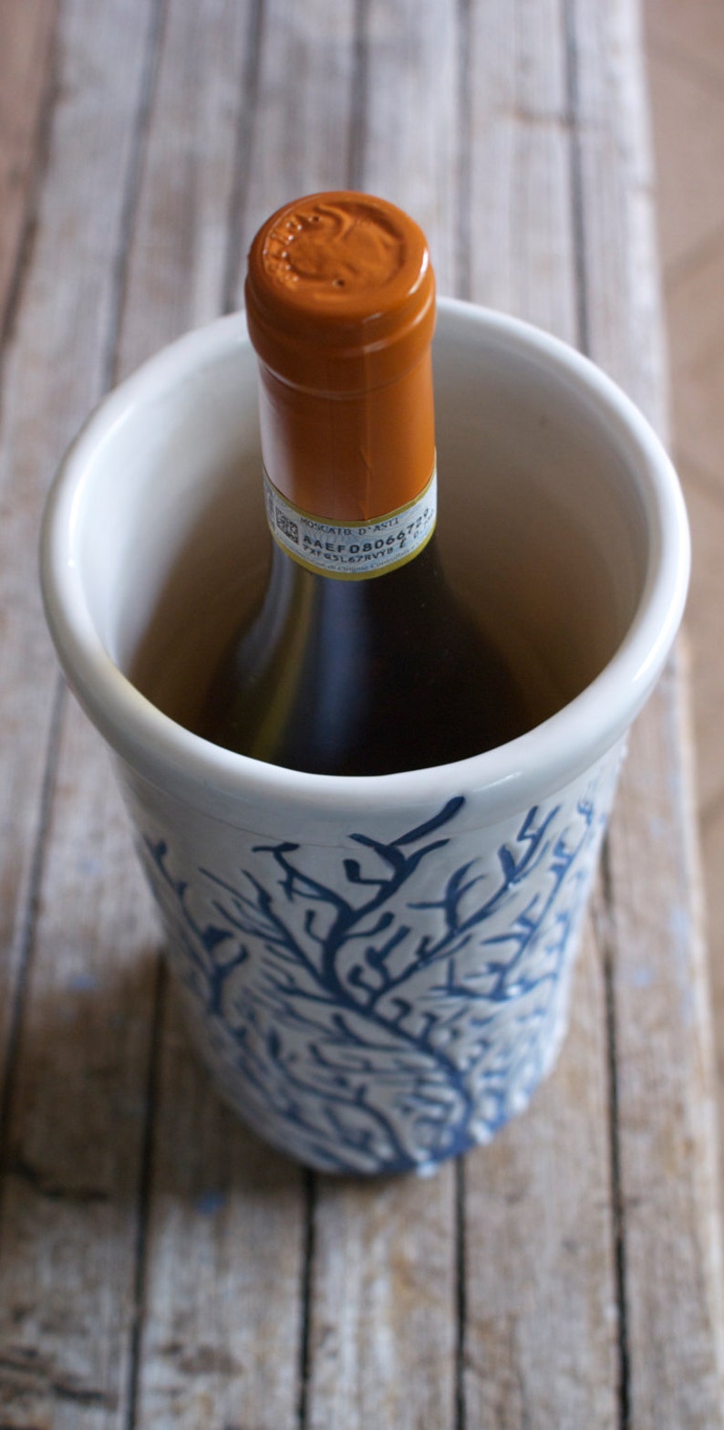Coral Ceramic Wine Cooler Etsy