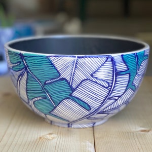 Big Cereal Bowl - Palm Tree Pattern
