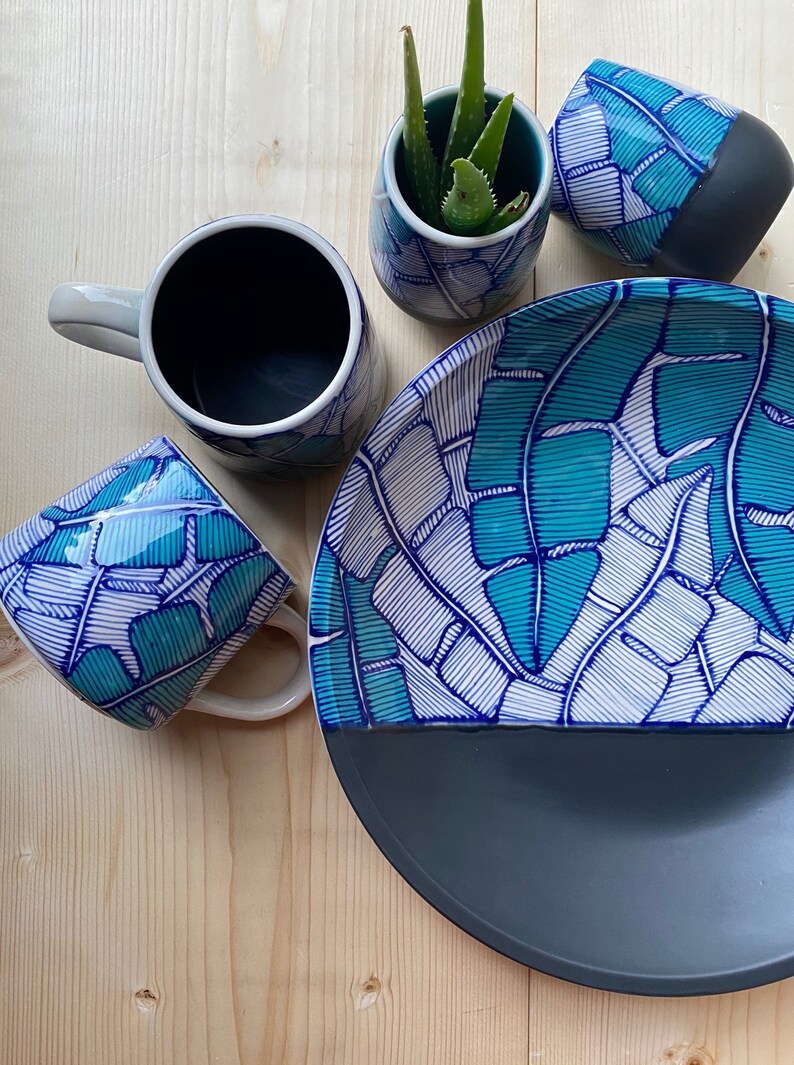 Ceramic Coffee or Tea Mug Palm Tree Pattern image 2