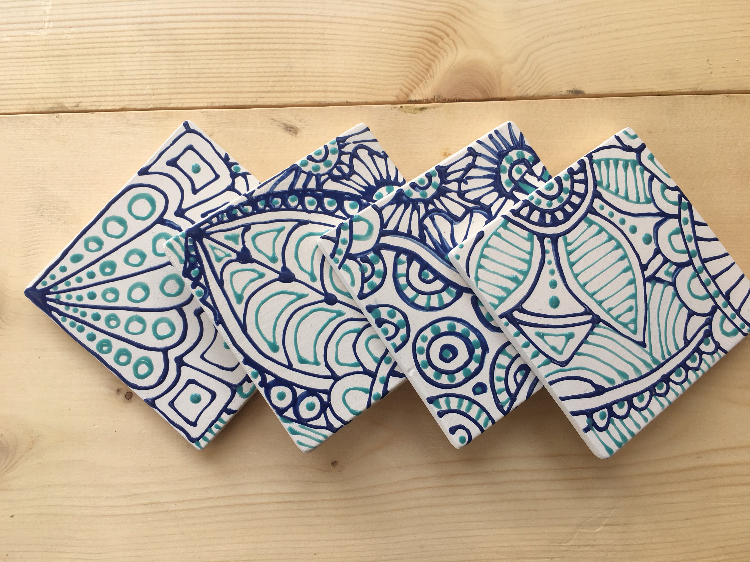 Coasters Zentangle Pattern Etsy