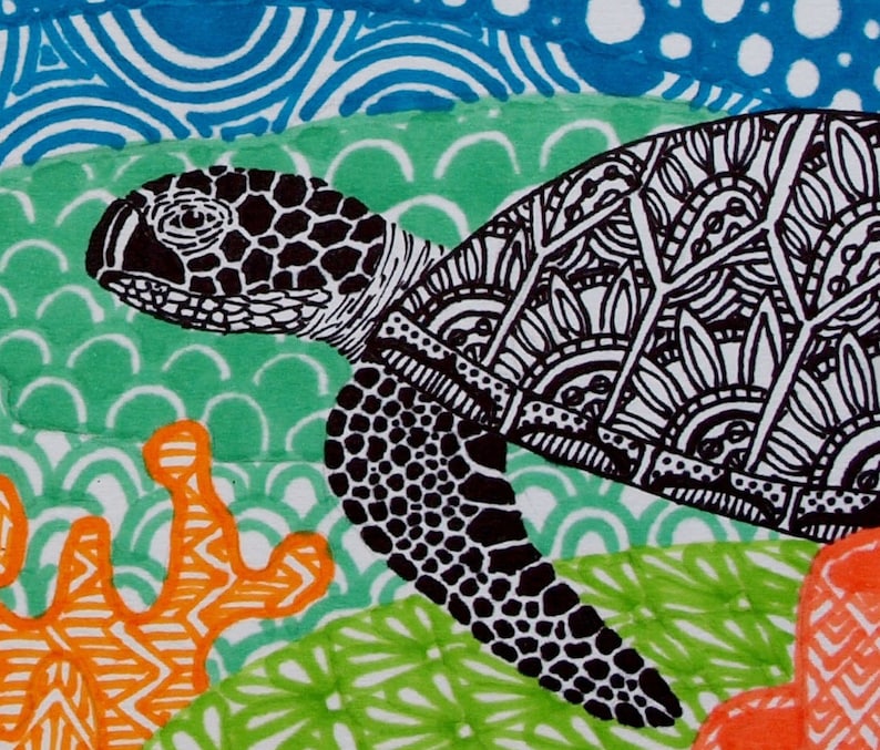 Underwater Zentangle , 11x14 Print Etsy