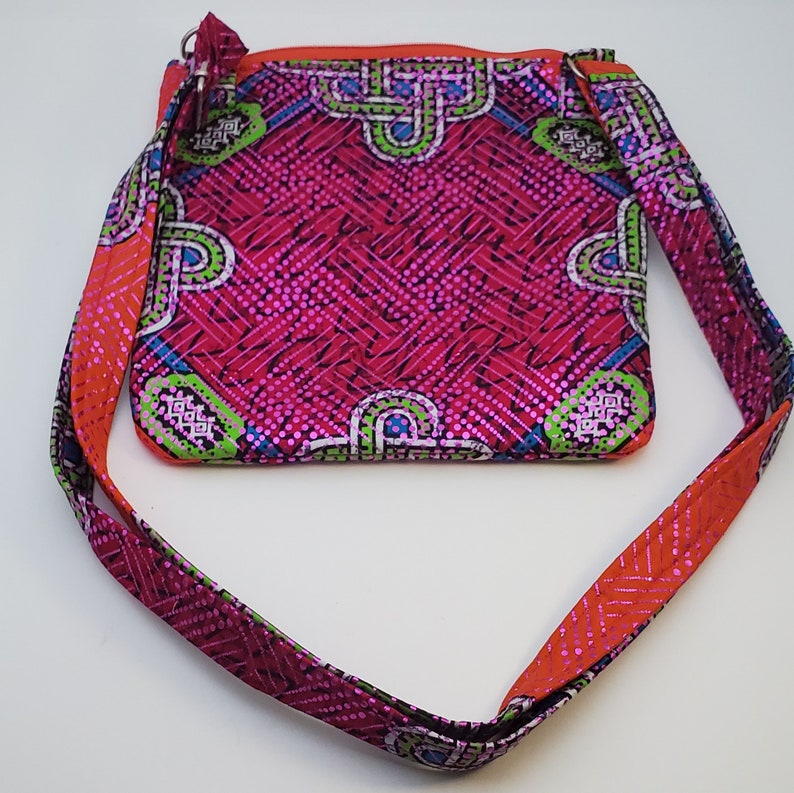 African Print Crossbody with Outer Pocket