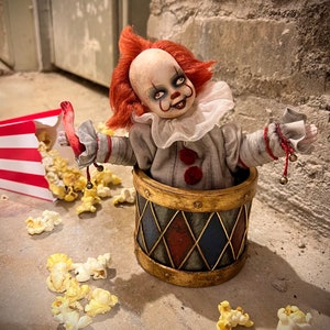Dancing Clown Doll (with music) - Upcycled Hand Painted Clown Doll