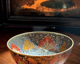 Small Brass Bowl with Enamel Painting