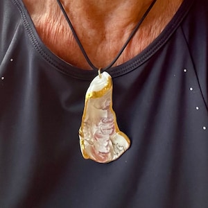 Natural Shell Pendant Necklace: Beachy Vegan Cord Jewelry