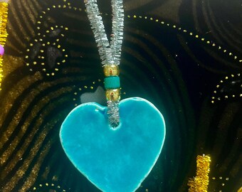 Ceramic Ornament, Decorative Ornament, Heart Christmas Ornament, Ornament, Valentine Ornament, Heart, Glazed Healing Heart, Healing Heart