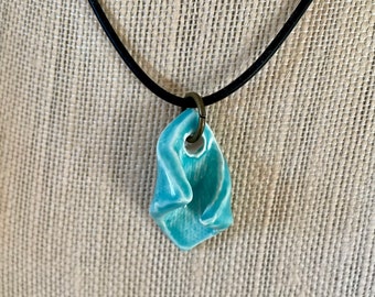 Ceramic Wave Necklace, Wave, Beach Necklace, Wave Necklace, Ceramic, Ceramics, Yoga Necklace, Calming Peaceful Beach Necklace, Waves