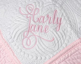 Personalized Baby Quilt Blanket, Monogrammed Baby Quilt Blanket, Personalized Baby Shower Gift, Baby Crib Blanket