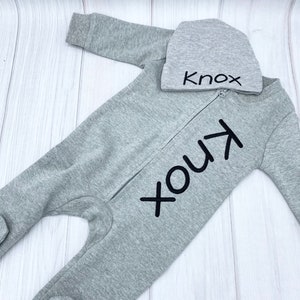 Personalized Embroidered Baby sleeper, Monogrammed Newborn Baby Hat, Personalize Baby Shower Gift, Personalized Baby Beanie, Newborn Beanie