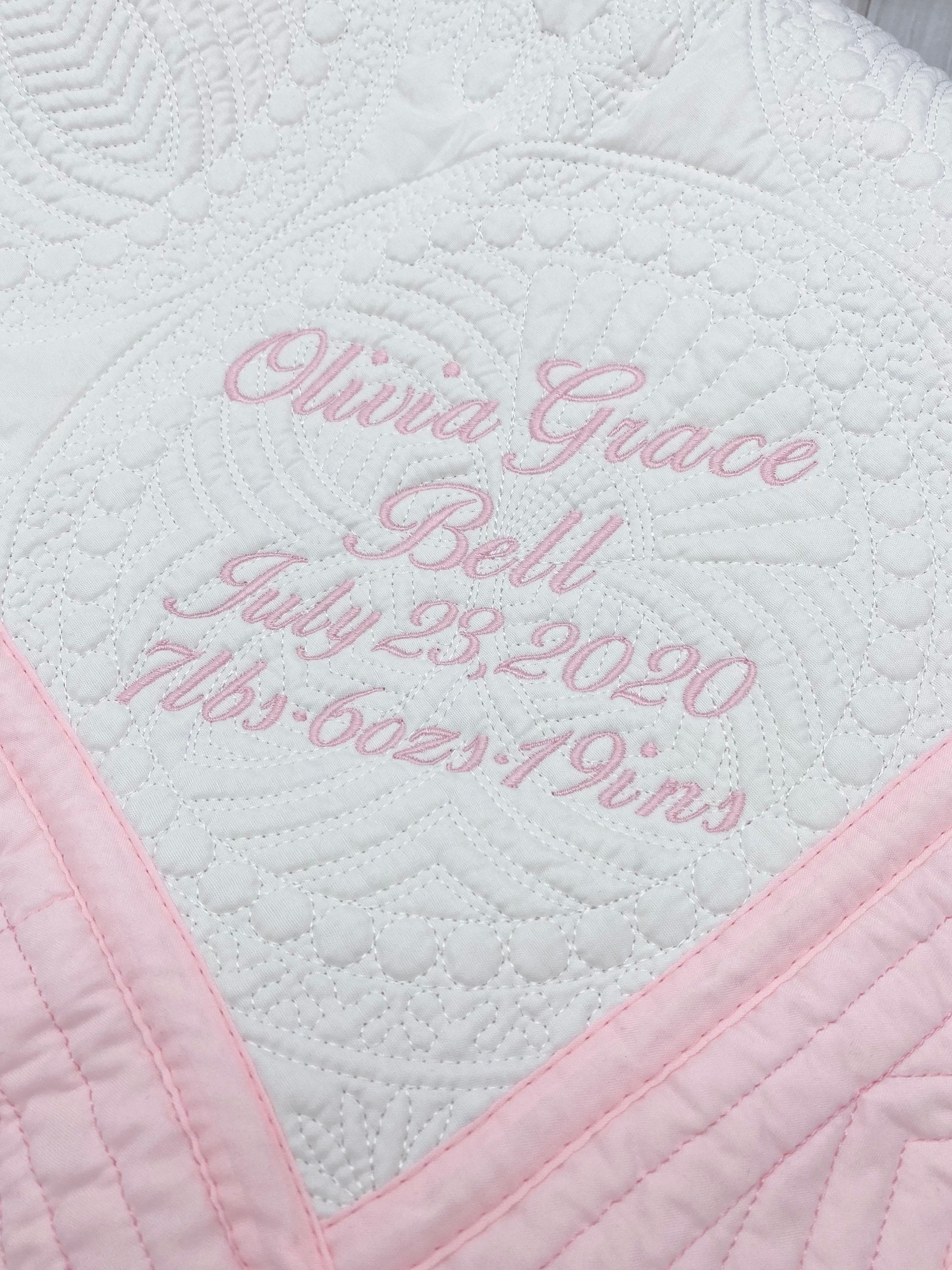 Personalized baby blanket Embroidered baby quilt blanket Etsy