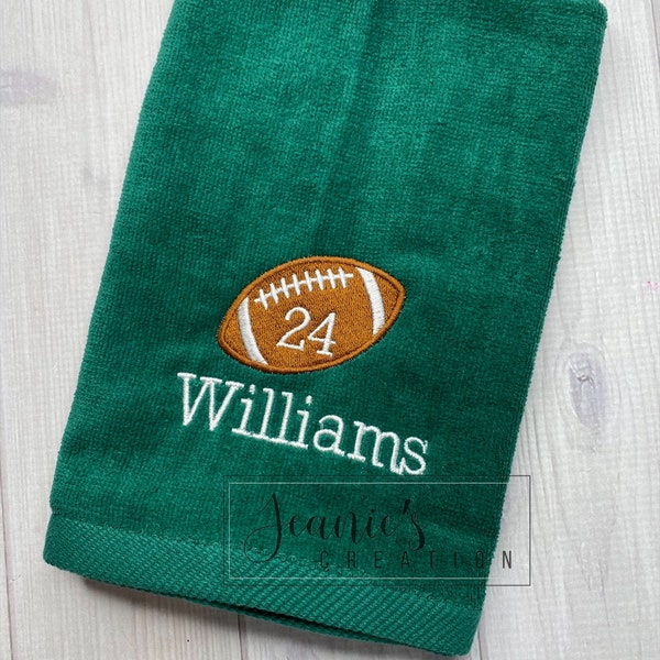 Personalized Football Towel, Personalized embroidered Sports Towel, Football Gifts, Sweat towel
