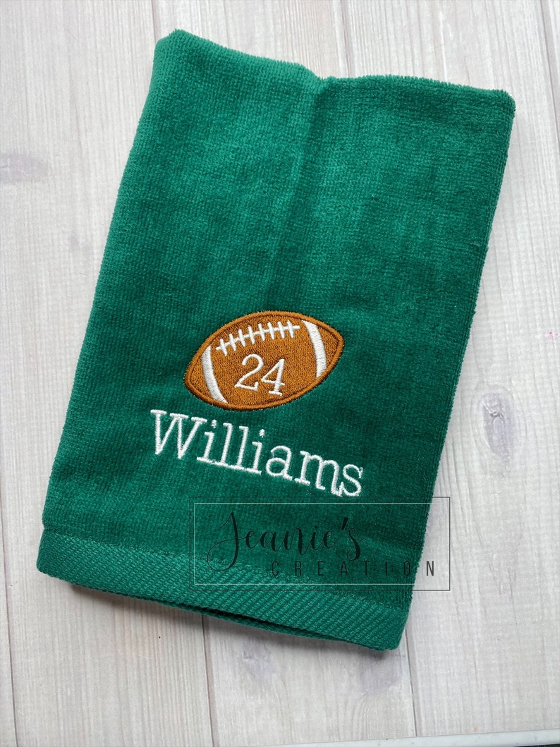 Personalized Football Towel Personalized Embroidered Sports Etsy