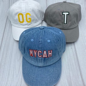 Monogrammed Kids Baseball Hat, Personalized Youth Baseball Hat, Baby Baseball Cap, Toddler Hats