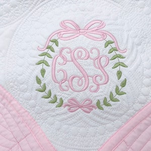 Personalized baby blanket, Embroidered baby quilt blanket, Monogrammed baby blanket, Baby shower gift, Baby girl quilt blanket image 2