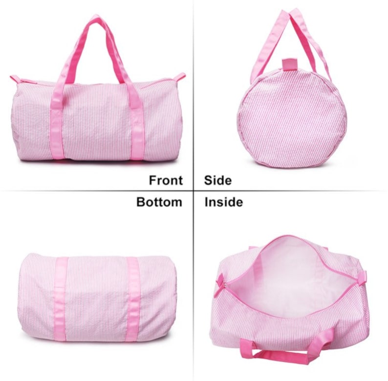 Personalized Baby Duffle Bag Monogram Seersucker Duffel Etsy