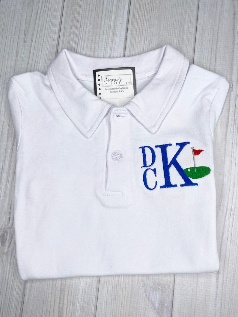 Monogrammed Boys Golf Shirt Personalized Golf Polo Shirt Etsy