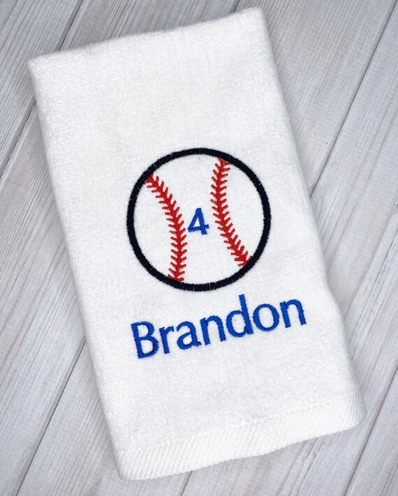 Personalized Baseball Towel Personalized Embroidered Sports Etsy