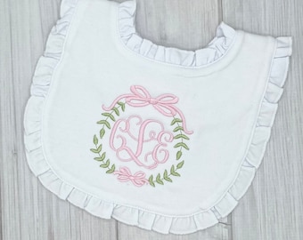 Monogrammed Baby Bib, Personalized Baby Bib, Baby Shower Gift, Personalized Baby Girl Bib, Baby Girl Gift