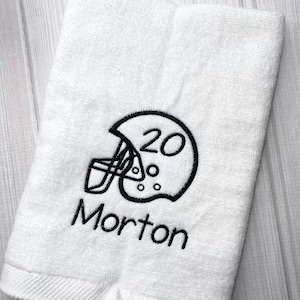 Personalized Football Towel, Personalized embroidered Sports Towel, Personalized Football Helmet TowelFootball Gifts