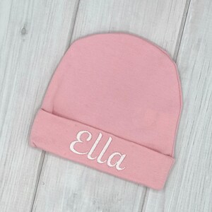Personalized Embroidered Baby Girl Hat, Monogrammed Newborn Baby Hat, Personalize Baby Shower Gift, Personalized Baby Beanie, Newborn Beanie