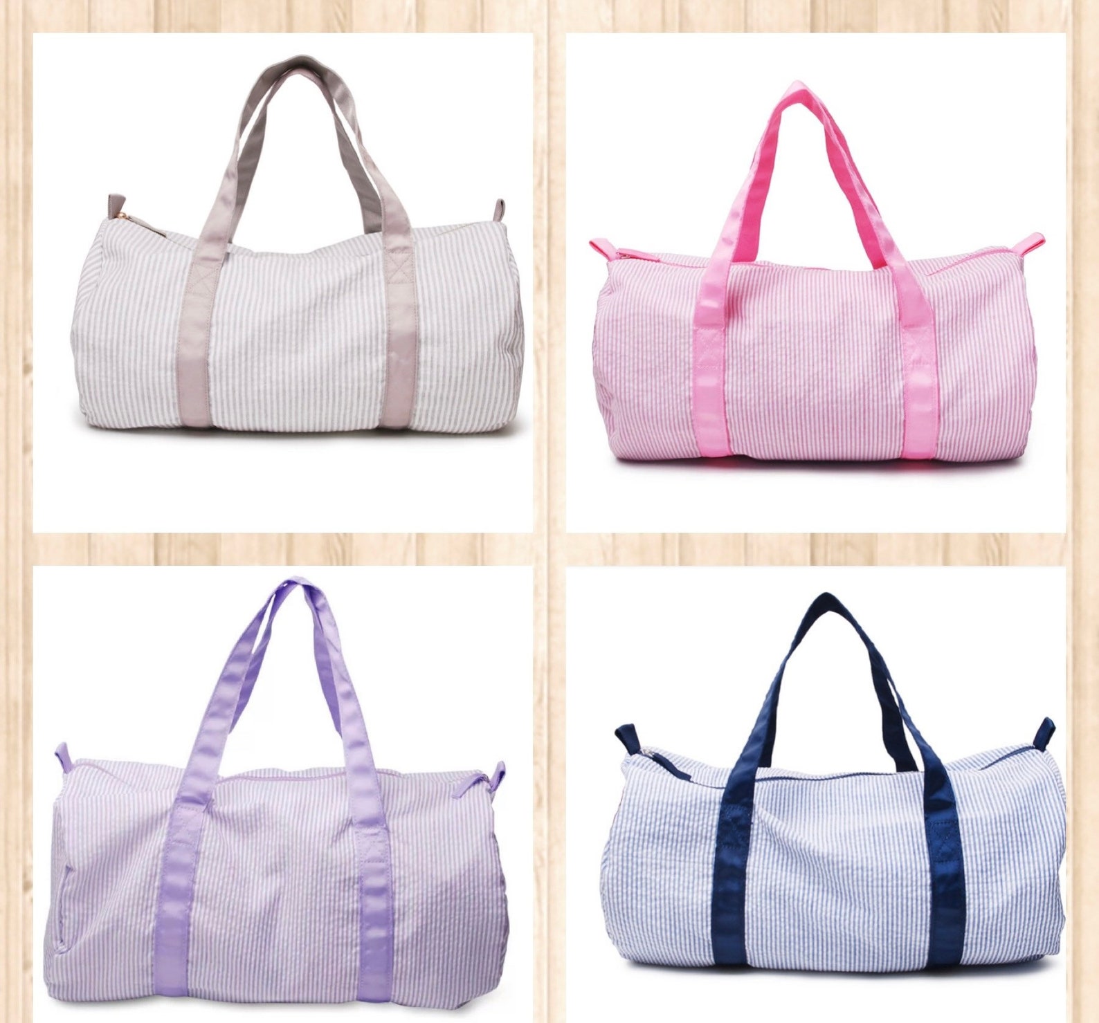 Personalized Baby Duffle Bag Monogram Seersucker Duffel Etsy