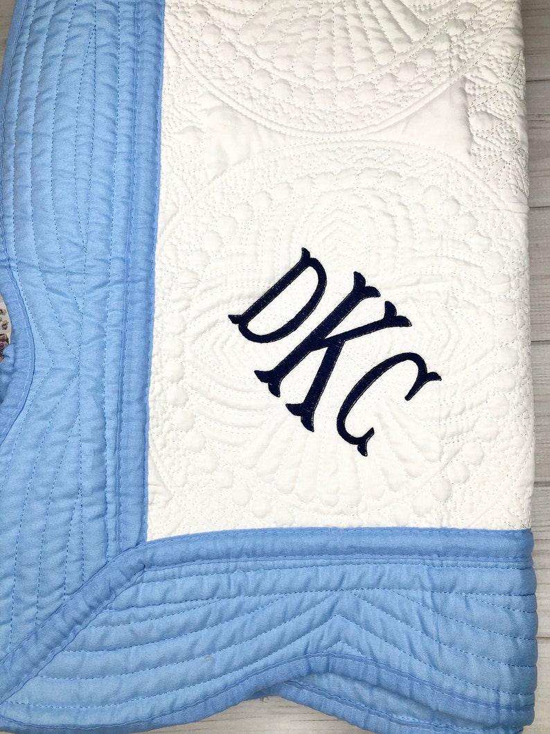 Monogrammed Baby Quilt Blanket Personalized Baby Quilt Etsy