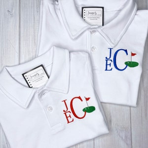 Monogrammed Boys Golf Shirt, Personalized Golf Polo Shirt, Boys Golf Outfit image 3